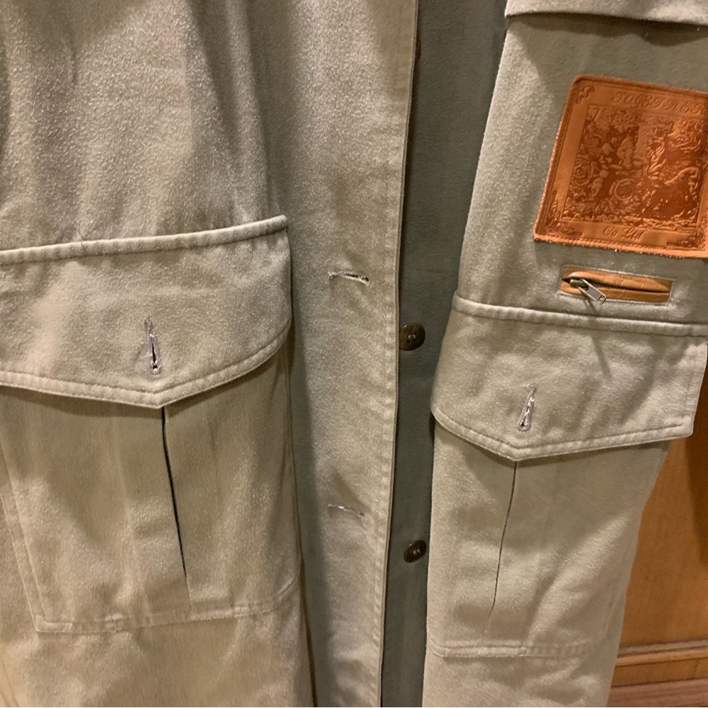 Vintage size 6 lined 100% cotton and real leather trimming jacket/coat. - Picture 4 of 6